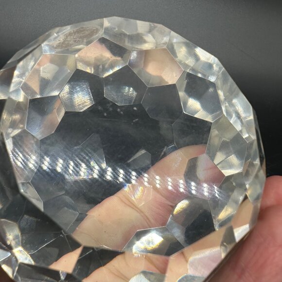 Vintage Faceted Crystal Paperweight AA Importing Clear Glass Japan Decorative - Picture 9 of 11